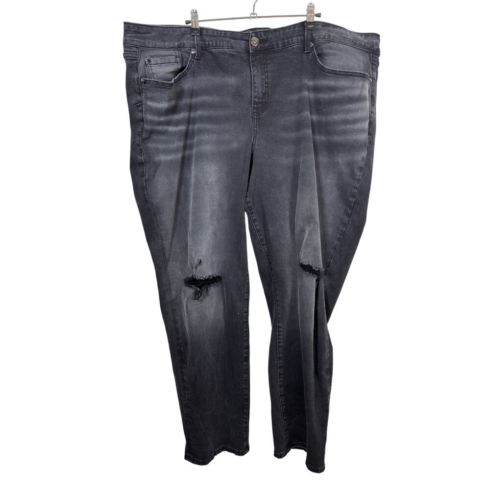 Torrid Sky High Skinny Jeans Womens 26T Tall Black Distressed High Rise